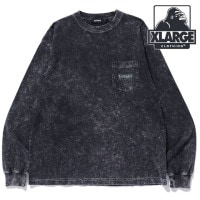 エクストララージ XLARGE ケミカルウォッシュオーバーラップロゴ ロングスリーブポケットTシャツ [101253011019 FW25] CHEMICAL WASH OVERLAP LOGO L/