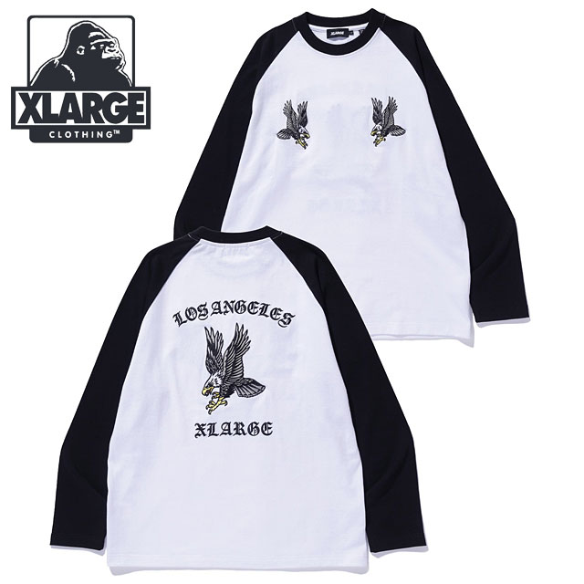 エクストララージ XLARGE イーグル ラグラン ロングスリーブTシャツ [101253011020 FW25] EAGLE RAGLAN L/S TEE メンズ 長袖 BLACK