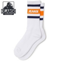 エクストララージ XLARGE ラインソックス [101253054004 FW25] LINE SOCKS メンズ 靴下 クルーソックス WHITE 【メール便配送】 正規取扱店|XLARGE（エク