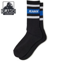 エクストララージ XLARGE ラインソックス [101253054004 FW25] LINE SOCKS メンズ 靴下 クルーソックス BLACK 【メール便配送】 正規取扱店|XLARGE（エク