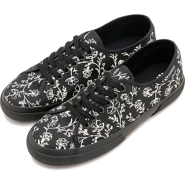 スペルガ SUPERGA スニーカー ブロッサム プリント レッジェーラ [5A21523W FW25] 3750 BLOSSOM PRINT LEGGERA レディース 靴 キャンバスシューズ 軽量 花柄 BK-SNOW-WHT（AAF） 正規取扱店