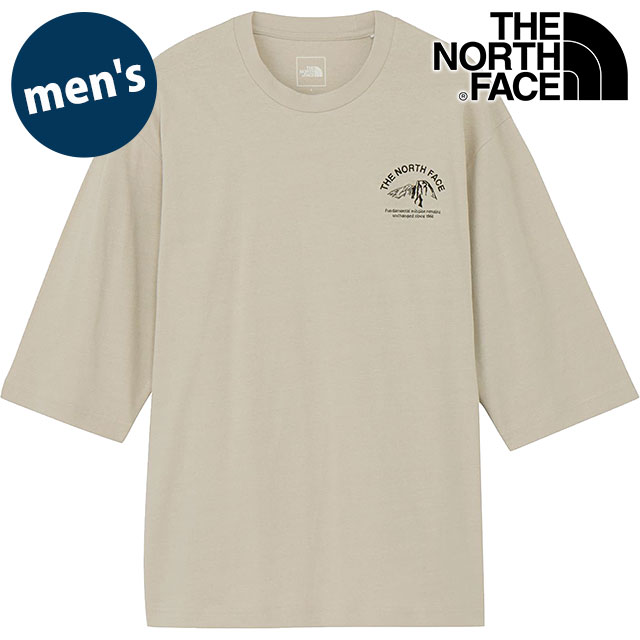 ザ・ノース・フェイス THE NORTH FACE クォータースリーブワンポイントロゴティー [NT32537-FI FW25] 3/4 Sleeve One Point Logo Tee メンズ TNF 半袖Tシャツ フォッシルアイボリー 【メール便配送】