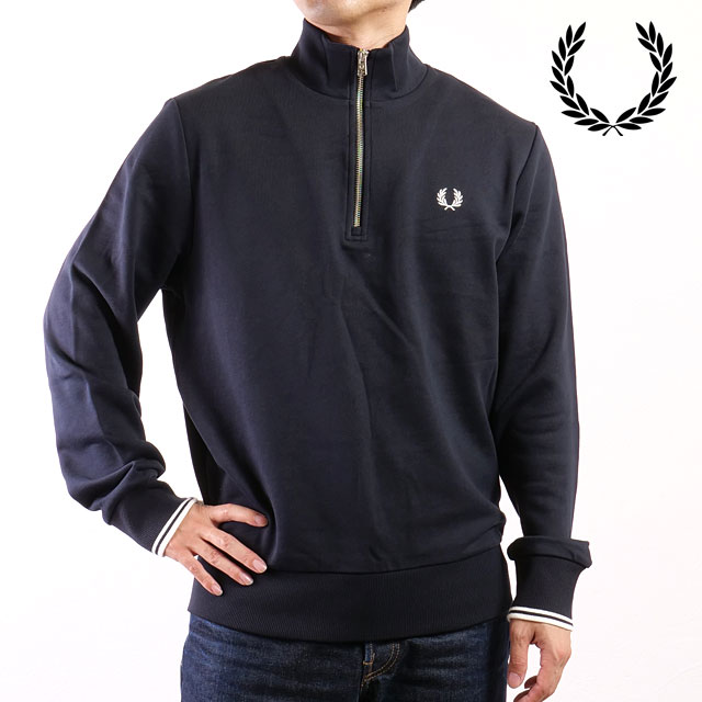 フレッドペリー FRED PERRY ハーフジップ スウェットシャツ [M3574-608] HALF ZIP SWEATSHIRT メンズ トップス トレーナー プルオーバー NAVY 正規取扱店