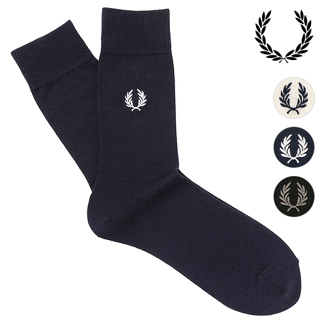 フレッドペリー FRED PERRY エンブロイダードソックス [F20006 FW25] EMBROIDERED SOCKS メンズ 靴下 クルーソックス ギフト 【メール便配送】 正規取扱店