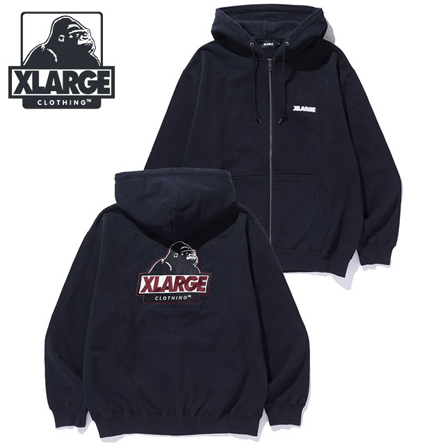 エクストララージ XLARGE スランテッドOG ジップフーデッドスウェットシャツ [101253012004 FW25] SLANTED OG ZIP HOODED SWEATSHIRT メンズ トップス パーカー BLACK 正規取扱店