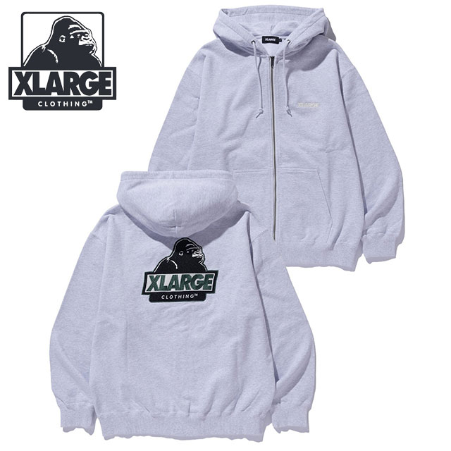 エクストララージ XLARGE スランテッドOG ジップフーデッドスウェットシャツ [101253012004 FW25] SLANTED OG ZIP HOODED SWEATSHIRT メンズ トップス パーカー ASH 正規取扱店