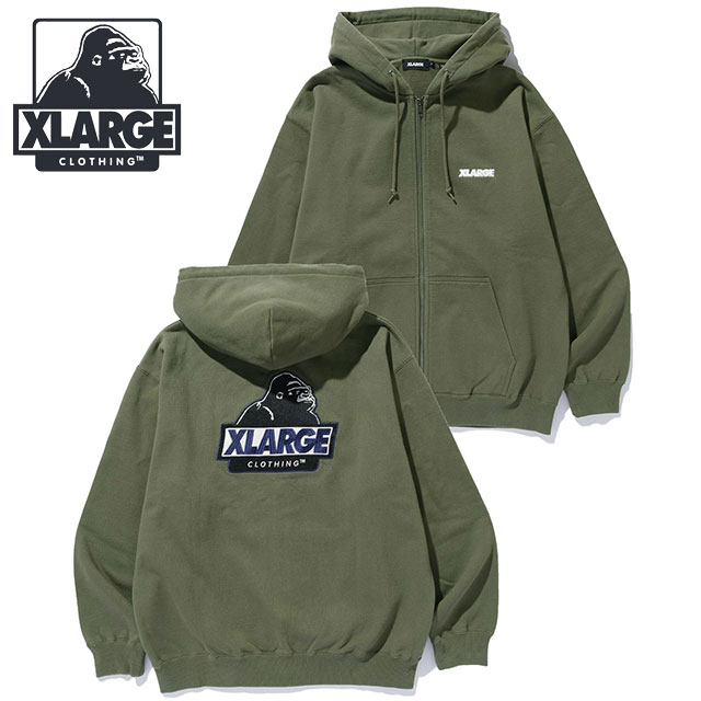 エクストララージ XLARGE スランテッドOG ジップフーデッドスウェットシャツ [101253012004 FW25] SLANTED OG ZIP HOODED SWEATSHIRT メンズ トップス パーカー OLIVE 正規取扱店