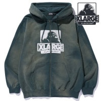 エクストララージ XLARGE ディスチャージプリンテッドOG ジップフーデッドスウェットシャツ [101253012005 FW25] DISCHARGE PRINTED OG ZIP HOODED