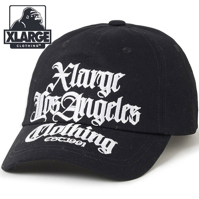 エクストララージ XLARGE オールドイングリッシュ シックスパネルスナップバックキャップ [101253051008 FW25] OLD ENGLISH 6PANEL SNAPBACK CAP メンズ・レディース 帽子 BLACK 正規取扱店