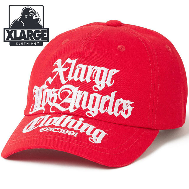エクストララージ XLARGE オールドイングリッシュ シックスパネルスナップバックキャップ [101253051008 FW25] OLD ENGLISH 6PANEL SNAPBACK CAP 帽子 RED