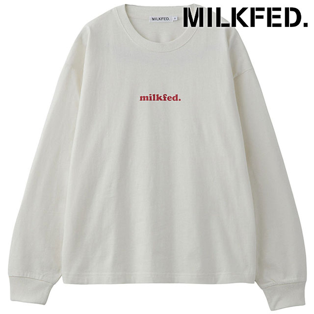 ミルクフェド MILKFED. クーパーロゴ ワイドロングスリーブTシャツ [103253011007 FW25] COOPER LOGO WIDE L/S TEE レディース トップス 長袖 定番 ゆったり OFF-WHITE 正規取扱店