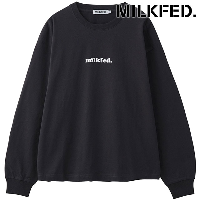 ミルクフェド MILKFED. クーパーロゴ ワイドロングスリーブTシャツ [103253011007 FW25] COOPER LOGO WIDE L/S TEE レディース トップス 長袖 定番 ゆったり CHARCOAL 正規取扱店