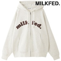 ミルクフェド MILKFED. アーチクーパーロゴ ジップアップフーディー [103253012001 FW25] ARCH COOPER LOGO ZIP UP HOODIE レディース トップス 