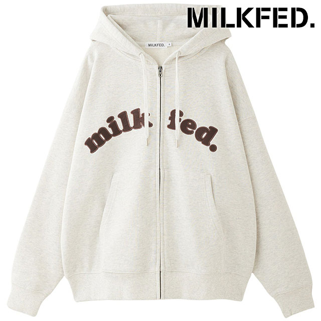 ミルクフェド MILKFED. アーチクーパーロゴ ジップアップ