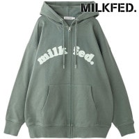 ミルクフェド MILKFED. アーチクーパーロゴ ジップアップフーディー [103253012001 FW25] ARCH COOPER LOGO ZIP UP HOODIE レディース トップス 