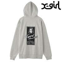 エックスガール X-girl フェイスボックスパッチ ジップアップスウェットフーディー [105253012005 FW25] FACE BOX PATCH ZIP UP SWEAT HOODIE レ