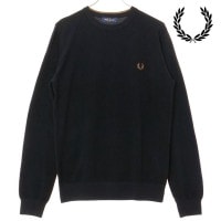 フレッドペリー FRED PERRY ピケステッチジャンパー [K1309-102 FW25] PIQUE STITCH JUMPER メンズ トップス セーター クルーネックニット BLACK 正規