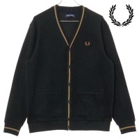 フレッドペリー FRED PERRY ティップドピケテクスチャカーディガン [M2654-Q27 FW25] TIPPED PIQUE TEXTURE CARDIGAN メンズ トップス ニット 鹿の