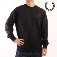 フレッドペリー FRED PERRY クルーネック スウェットシャツ [M7535-S77 FW25] CREW NECK SWEATSHIRT メンズ トップス トレーナー 長袖 BLACK/SHA