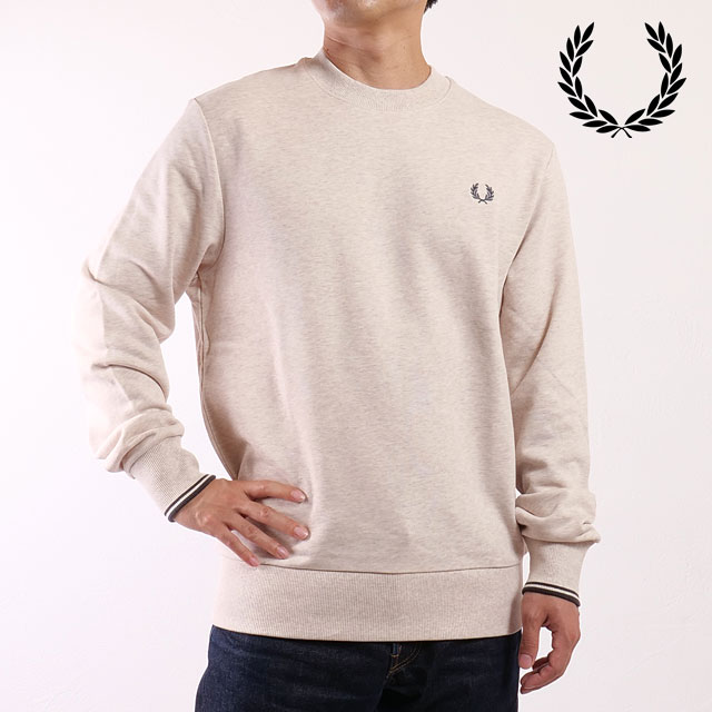 フレッドペリー FRED PERRY クルーネック スウェットシャツ [M7535-W50 FW25] CREW NECK SWEATSHIRT メンズ トップス トレーナー 長袖 PORRIDGEMARL/ANCHORGREY 正規取扱店