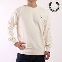 フレッドペリー FRED PERRY クルーネック スウェットシャツ [M7535-Z46 FW25] CREW NECK SWEATSHIRT メンズ トップス トレーナー 長袖 ECRU/COUR