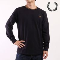 フレッドペリー FRED PERRY ロングスリーブ ツインティップドTシャツ [M9602-184 FW25] LS TWIN TIPPED T-SHIRT メンズ トップス カットソー 長袖 BL