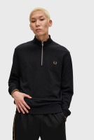 フレッドペリー FRED PERRY ハーフジップ スウェットシャツ [M3574-S77 FW25] HALF ZIP SWEATSHIRT メンズ トップス トレーナー プルオーバー BLACK/