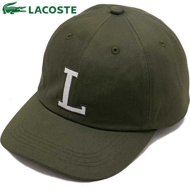 ラコステ LACOSTE コットンツイルLロゴキャップ [RK067J-99-095] L CAP メンズ・レディース 帽子 フリーサイズ 日本製 KHAKI 正規取扱店