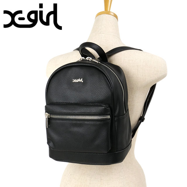 エックスガール X-girl リュック フェイクレザーミニデイパック [105215053006] FAUX LEATHER MINI DAY PACK メンズ・レディース xgirl 鞄 バッグ BLACK