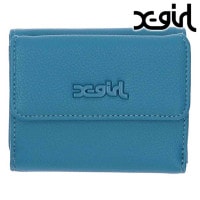 エックスガール X-girl フェイクレザー ミニウォレット [105234054017] FAUX LEATHER MINI WALLET レディース xgirl 三つ折り財布 ミニ財布 BLUE 