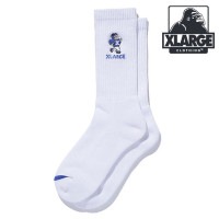 エクストララージ XLARGE フットボール ロゴソックス [101253054003 FW25] FOOTBALL LOGO SOCKS メンズ 靴下 クルーソックス WHITE 【メール便配送】 