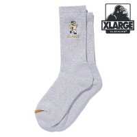 エクストララージ XLARGE フットボール ロゴソックス [101253054003 FW25] FOOTBALL LOGO SOCKS メンズ 靴下 クルーソックス ASH 【メール便配送】 正規