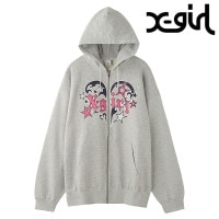 エックスガール X-girl トライバルハート ジップアップスウェットフーディー [105253012004 FW25] TRIBAL HEART ZIP UP SWEAT HOODIE レディース 