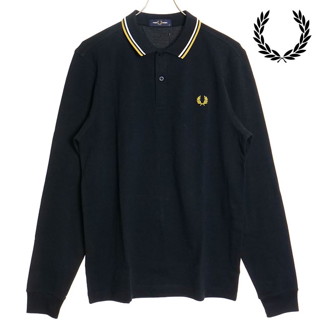 フレッドペリー FRED PERRY ロングスリーブ ツインティップド ポロシャツ [M3636-W53] LS TWIN TIPPED SHIRT メンズ トップス 長袖 鹿の子 NAVY/ECRU/HONEYCOMB 正規取扱店