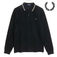 フレッドペリー FRED PERRY ロングスリーブ ツインティップド ポロシャツ [M3636-W54] LS TWIN TIPPED SHIRT メンズ トップス 長袖 鹿の子 BLACK/ECR