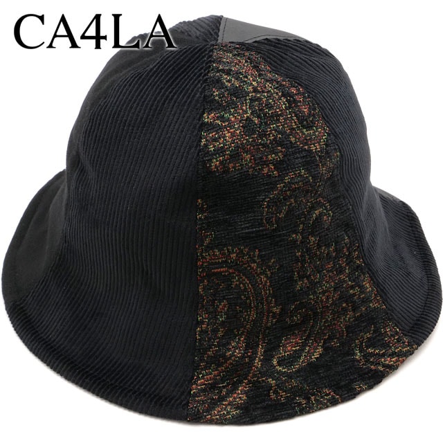 カシラ CA4LA チューリップハット [DOU02064 FW25] HK PATCHY TULIP HAT 7 メンズ・レディース 帽子 ハット フリーサイズ パターン切り替え BLACK 正規取扱店
