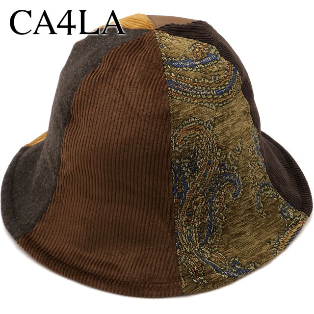 カシラ CA4LA チューリップハット [DOU02064 FW25] HK PATCHY TULIP HAT 7 メンズ・レディース 帽子 ハット フリーサイズ パターン切り替え BROWN 正規取扱店