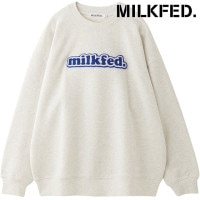ミルクフェド MILKFED. クーパーロゴ ワイドクルースウェットトップ [103253012004 FW25] COOPER LOGO WIDE CREW SWEAT TOP レディース トップス