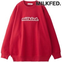 ミルクフェド MILKFED. クーパーロゴ ワイドクルースウェットトップ [103253012004 FW25] COOPER LOGO WIDE CREW SWEAT TOP レディース トップス