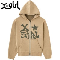 エックスガール X-girl ジャガードニット ジップアップフーディー [105253015007 FW25] JACQUARD KNIT ZIP UP HOODIE レディース xgirl トップス