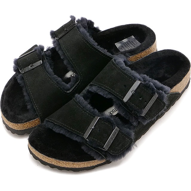 ビルケンシュトック BIRKENSTOCK サンダル アリゾナ シアリング [752663] ARIZONA SHEARLING レディース ドイツ製 コンフォートサンダル 健康サンダル BLACK | SUEDE-LEATHER/FUR 正規取扱店