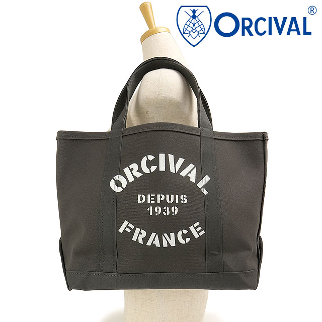 オーシバル ORCIVAL プリントトートバッグ ミディアム [OR-H0360-KWC FW25] PRINT TOTE BAG MEDIUM メンズ・レディース 鞄 キャンバストート 中サイズ 帆布 CHARCOAL/ECRU-PRINT 正規取扱店 オーシバル ORCIVAL プリントトートバッグ ミディアム [OR-H0360-KWC