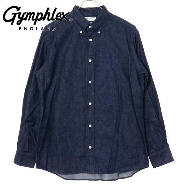 ジムフレックス Gymphlex ボタンダウンシャツ ロングスリーブ [#GY-B0196 SDM FW25] B.D. SHIRT L/S メンズ トップス 長袖 定番 デニム INDIGO-BLUE(NAVY) 正規取扱店