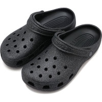 クロックス crocs サンダル クラシック グリッター クロッグ [205942-0WH FW25] Classic Glitter Clog レディース 靴 軽量 スライドサンダル ラメ Blac