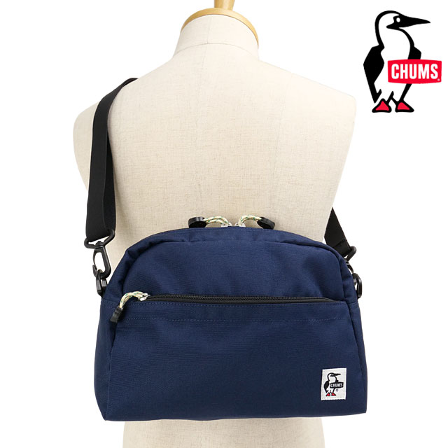 チャムス CHUMS リサイクルスモールトラぺゾイドショルダーバッグ [CH60-3963 FW25] 6L Recycle Small Trapezoid Shoulder Bag メンズ・レディース 鞄 ワンショルダー アウトドア Navy 正規取扱店