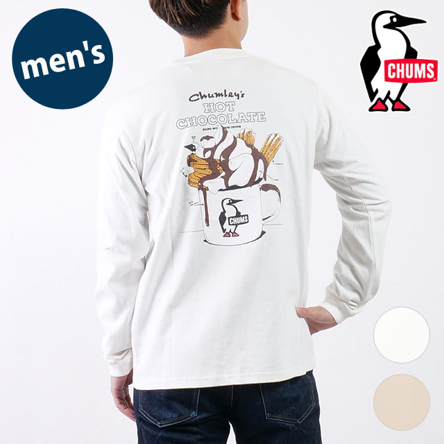 チャムス CHUMS ホットチョコレートポケットブラッシュドロングスリーブTシャツ [CH01-2659 FW25] M Hot Chocolate Pocket Brushed L/S T-Shirt メンズ トップス カットソー 長袖 USAコットン 正規取扱店