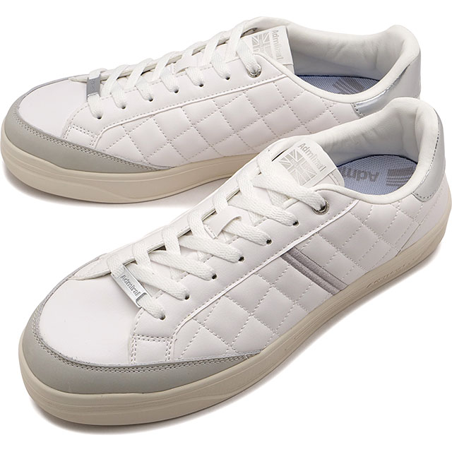 アドミラル Admiral スニーカー マートン キルト [AD833 FW25] MERTON QUILT メンズ・レディース 靴 カジュアルシューズ 抗菌防臭インソール White/Silver 正規取扱店