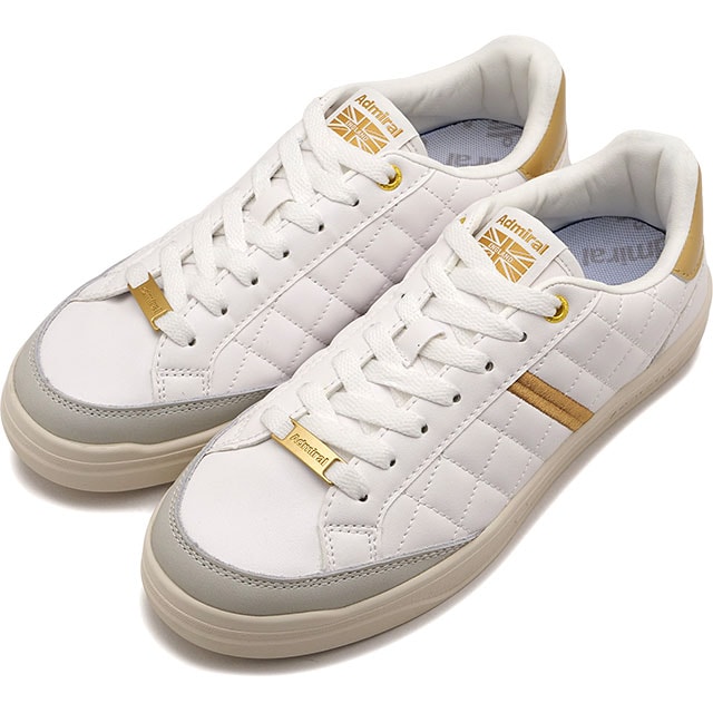 アドミラル Admiral スニーカー マートン キルト [AD833 FW25] MERTON QUILT レディース 靴 カジュアルシューズ 抗菌防臭インソール White/Gold 正規取扱店