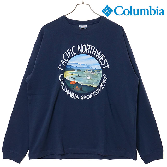 コロンビア Columbia レイクトゥアベニューグラフィックロングスリーブTシャツ [PM0529-466 FW25] Lake to Avenue Graphic LS Tee メンズ トップス カットソー 長袖 速乾 アウトドア Nocturnal/PNW 【メール便配送】 正規取扱店