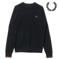 フレッドペリー FRED PERRY ワッフルステッチジャンパー [K6507-102 FW25] WAFFLE STITCH JUMPER メンズ トップス セーター クルーネックニット BLACK